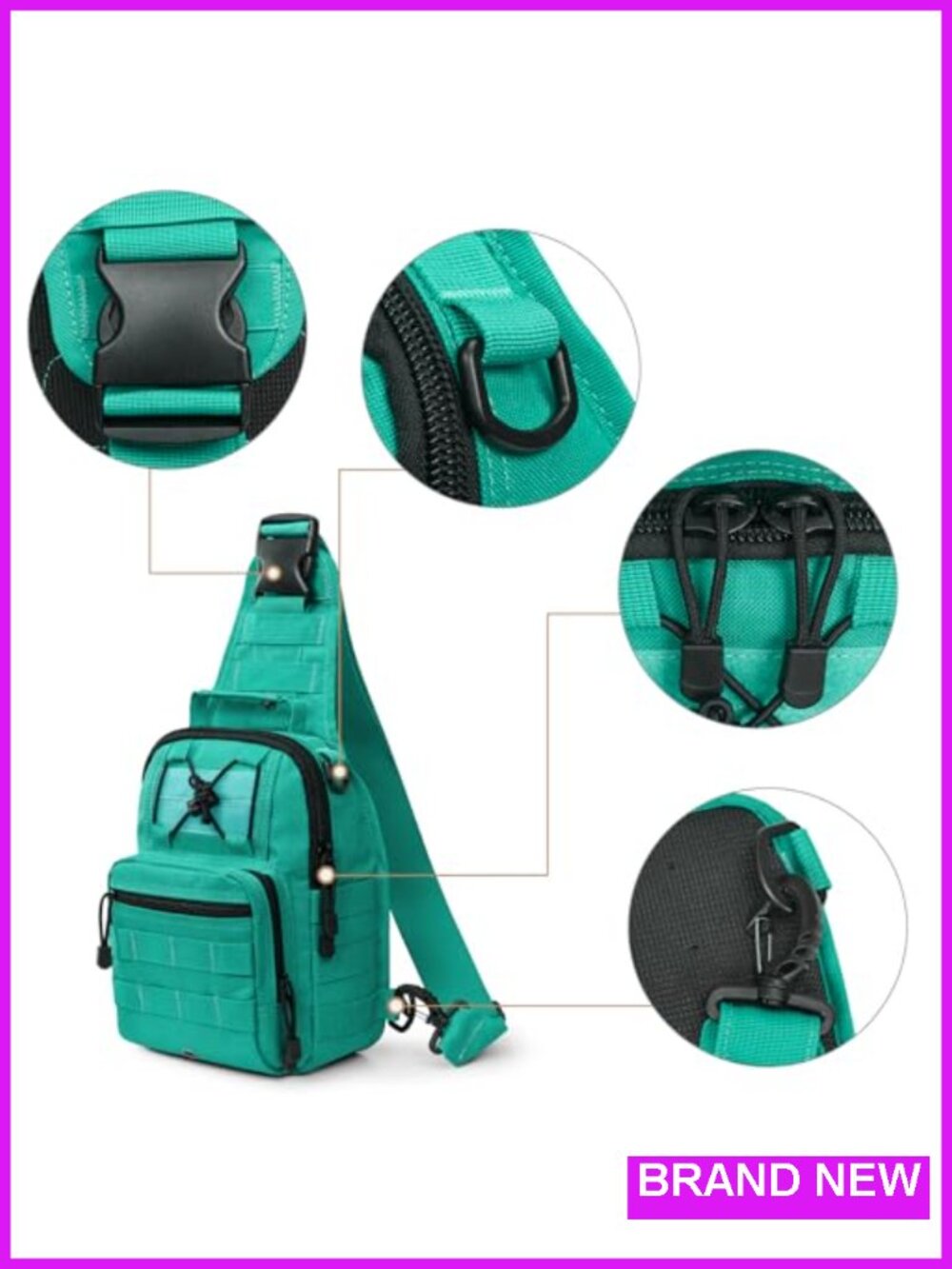 Tactical Sling Backpack, Lightweight Outdoor Daypack, 7L EDC Bag - Picture 4 of 6